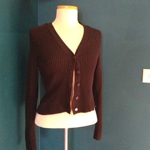 Abercrombie & Fitch Cropped Knit Cardigan Sweater